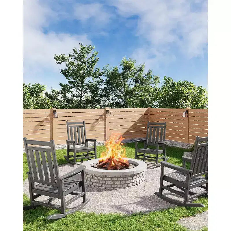 Sedia a Dondolo Oversize per Adulti da 40", Dondolo da Portico in HDPE per Tutte le Stagioni, Sedia a Dondolo da Esterno Resistente da 180 kg per Patio, Giardino, Portico
