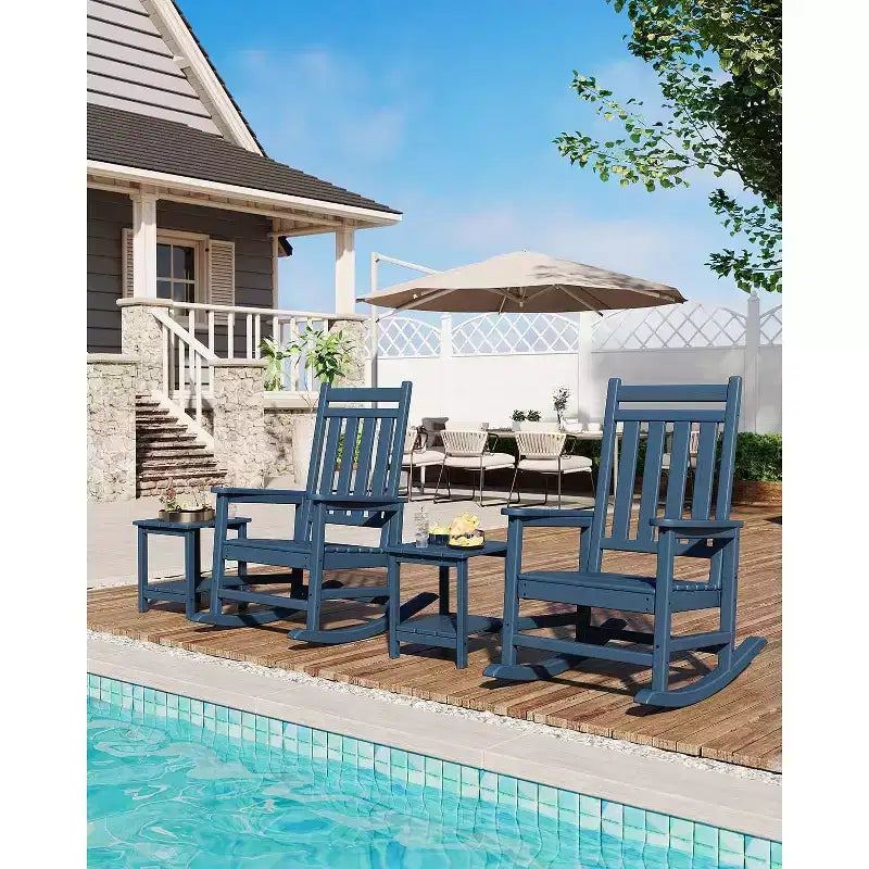 Sedia a Dondolo Oversize per Adulti da 40", Dondolo da Portico in HDPE per Tutte le Stagioni, Sedia a Dondolo da Esterno Resistente da 180 kg per Patio, Giardino, Portico