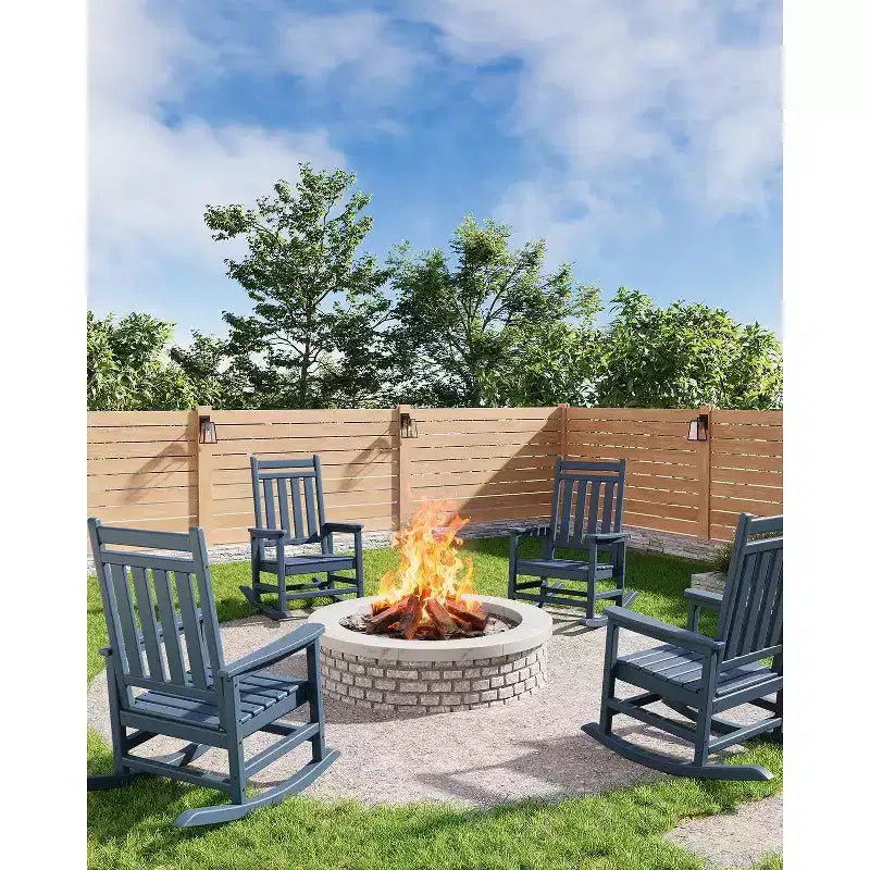 Sedia a Dondolo Oversize per Adulti da 40", Dondolo da Portico in HDPE per Tutte le Stagioni, Sedia a Dondolo da Esterno Resistente da 180 kg per Patio, Giardino, Portico