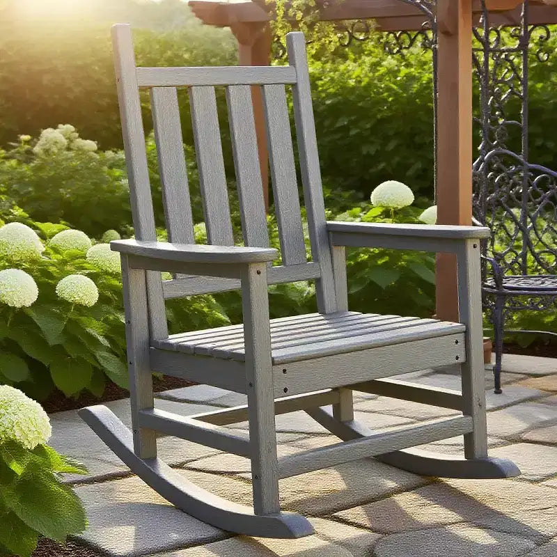 Sedia a Dondolo Oversize per Adulti da 40", Dondolo da Portico in HDPE per Tutte le Stagioni, Sedia a Dondolo da Esterno Resistente da 180 kg per Patio, Giardino, Portico