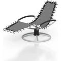 360 Rotating Outdoor Chaise Lounge Chair, Ergonomic S-Shaped Patio Recliner with Quick-Dry Textilene Fabric, Durable Lawn & Pool Lounger