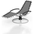 360 Rotating Outdoor Chaise Lounge Chair, Ergonomic S-Shaped Patio Recliner with Quick-Dry Textilene Fabric, Durable Lawn & Pool Lounger
