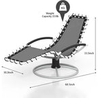 360 Rotating Outdoor Chaise Lounge Chair, Ergonomic S-Shaped Patio Recliner with Quick-Dry Textilene Fabric, Durable Lawn & Pool Lounger
