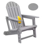 Adirondack Chair - HDPE Weather Resistant, No Tools and Hardware Required 5-Minute Assembly, Patio, Firepit or Lawn Chairs, Gray