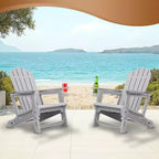 Adirondack Chair - HDPE Weather Resistant, No Tools and Hardware Required 5-Minute Assembly, Patio, Firepit or Lawn Chairs, Gray
