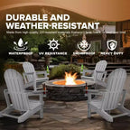 Adirondack Chair - HDPE Weather Resistant, No Tools and Hardware Required 5-Minute Assembly, Patio, Firepit or Lawn Chairs, Gray