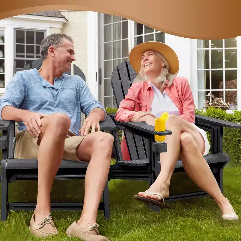 Adirondack Chair - HDPE Weather Resistant, No Tools and Hardware Required 5-Minute Assembly, Patio, Firepit or Lawn Chairs, Gray