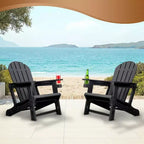 Adirondack Chair - HDPE Weather Resistant, No Tools and Hardware Required 5-Minute Assembly, Patio, Firepit or Lawn Chairs, Black