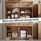 Modern Farmhouse Buffet Cabinet with Storage, Sideboard Storage Cabinet with 4 Doors & 4 Drawers Coffee Bar