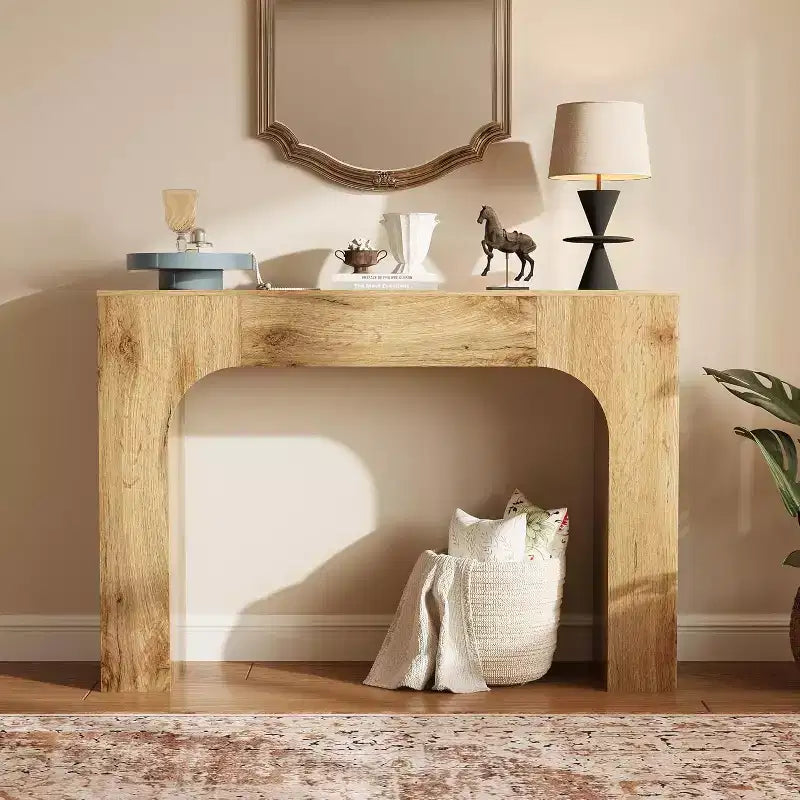 Tavolo Consolle Lungo da Ingresso, Tavolo Rettangolare in Legno per Divano Dietro al Divano, Tavolo Stretto da Ingresso per Soggiorno, Ingresso, Corridoio, Atrio