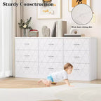 COZONY 63 9 Drawer Dresser, Wide Drawer Storage Organizer for Bedroom, Hallway & Living Room, Dressers & Chests of Drawers
