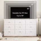COZONY 63 9 Drawer Dresser, Wide Drawer Storage Organizer for Bedroom, Hallway & Living Room, Dressers & Chests of Drawers
