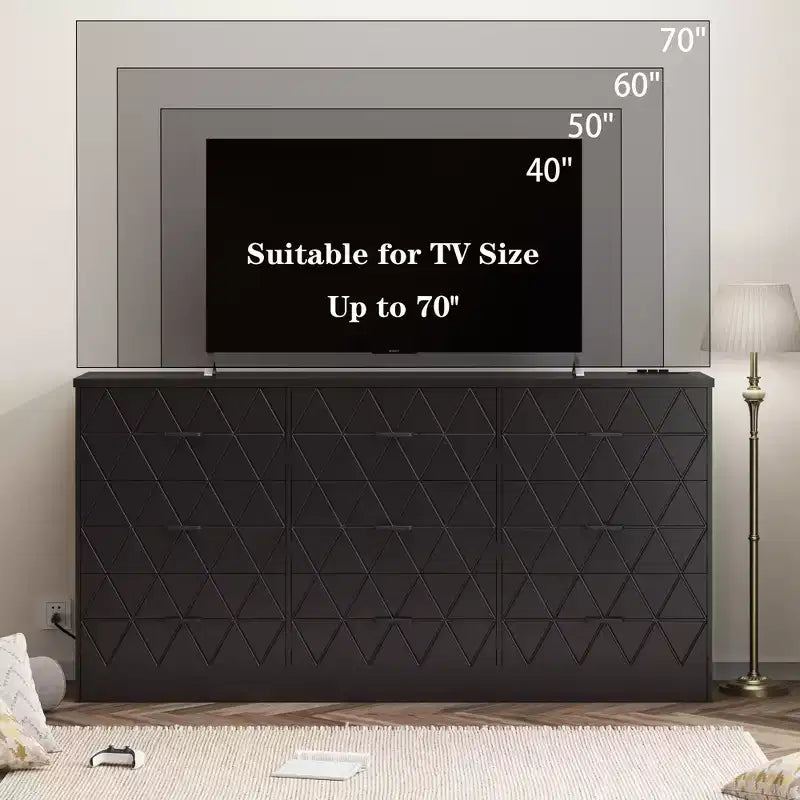 COZONY 63 9 Drawer Dresser, Wide Drawer Storage Organizer for Bedroom, Hallway & Living Room, Dressers & Chests of Drawers