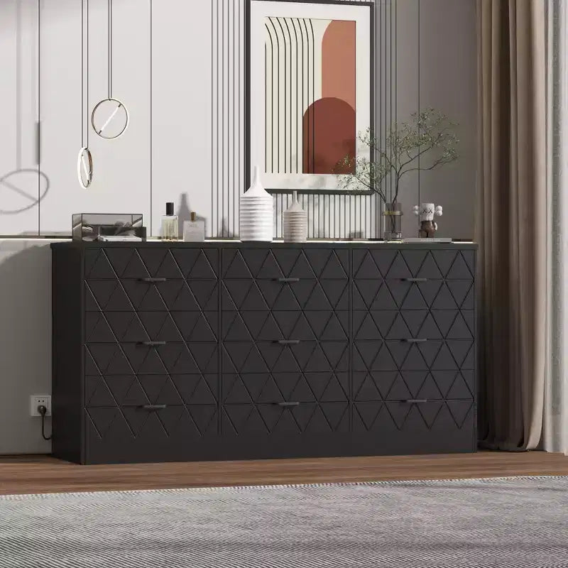 COZONY 63 9 Drawer Dresser, Wide Drawer Storage Organizer for Bedroom, Hallway & Living Room, Dressers & Chests of Drawers