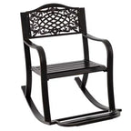 Costway 1/2 PCS Patio Rocking Chair Outdoor Cast Aluminum Rocker with Footrest & Backrest