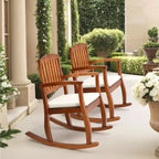Karl Home | 36 in. Solid Wood Outdoor Rocking Chair with Cushion