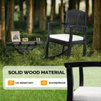 Karl Home | 36 in. Solid Wood Outdoor Rocking Chair with Cushion