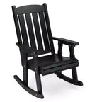 Karl Home | 28 in. Solid Wood Slat Back Outdoor Rocking Chair with Cushion