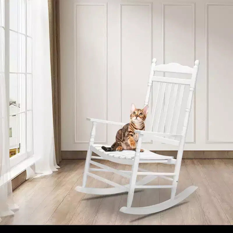 Karl Home | Sedia a dondolo elegante da esterno in legno massello da 68,5 cm