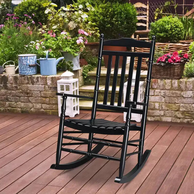 Karl Home | Sedia a dondolo elegante da esterno in legno massello da 68,5 cm