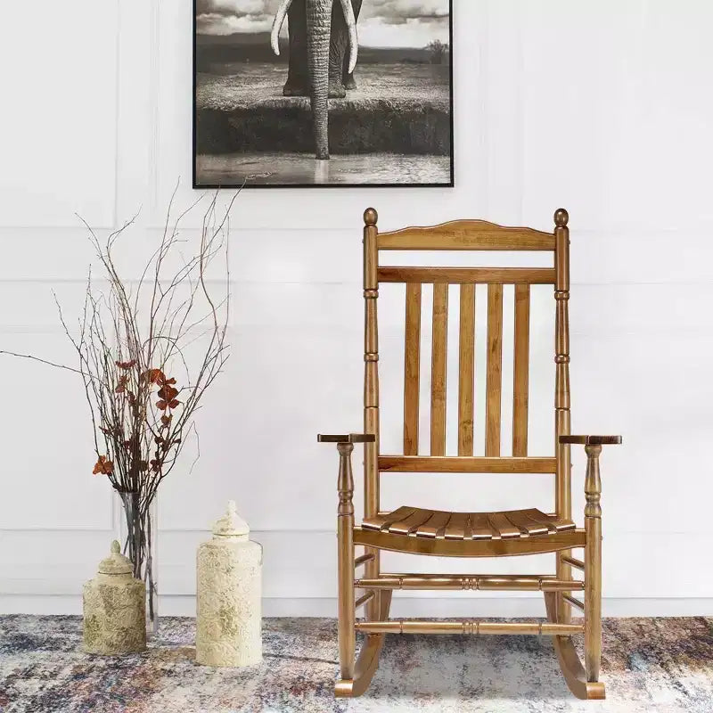 Karl Home | Sedia a dondolo elegante da esterno in legno massello da 68,5 cm