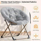 Comfy Saucer Chairs, Folding Reading Lounge Chair, Living Room Chair with Soft Thick Padded Seat & Metal Frame, for Kids Adults