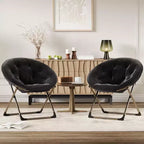 Comfy Saucer Chairs, Folding Reading Lounge Chair, Living Room Chair with Soft Thick Padded Seat & Metal Frame, for Kids Adults