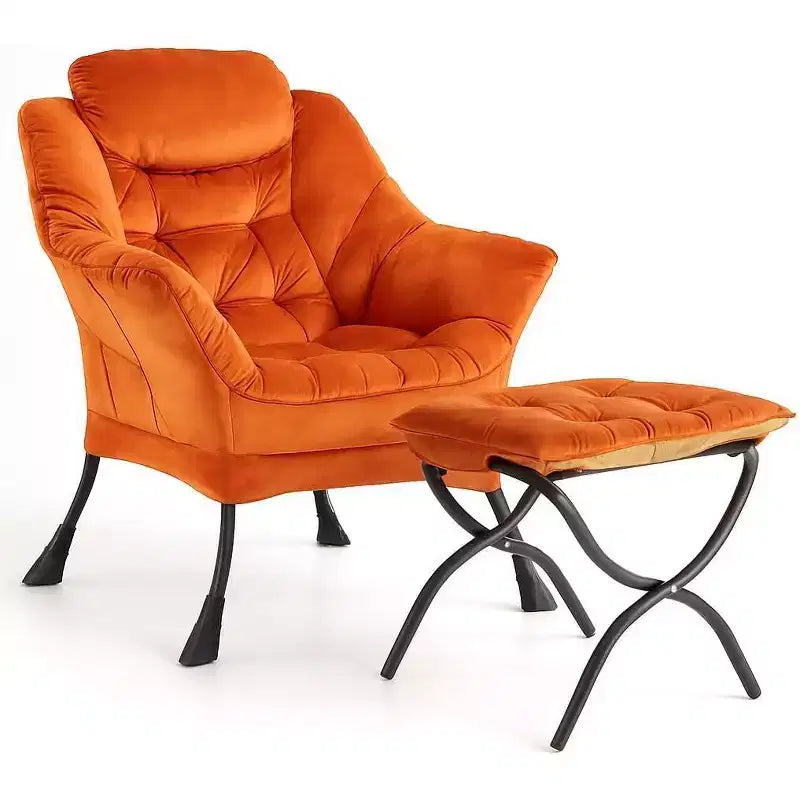 Poltrona da lettura pigra con poggiapiedi, poltrona moderna per salotto, poltrona relax con poggiapiedi, tasca laterale per soggiorno, camera da letto, dormitorio e ufficio