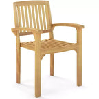 Costway Sedia da Giardino 1/2/4 Pezzi Poltrona da Esterno in Legno di Teak con Sedile a Doghe e Sedile Curvo
