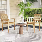 Costway Sedia da Giardino 1/2/4 Pezzi Poltrona da Esterno in Legno di Teak con Sedile a Doghe e Sedile Curvo