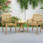 Costway Sedia da Giardino 1/2/4 Pezzi Poltrona da Esterno in Legno di Teak con Sedile a Doghe e Sedile Curvo