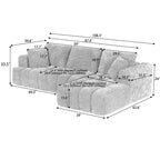 GDFStudio Salta Modern Chenille Fabric Sectional Sofa with Tufted Design