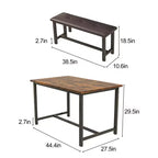 COZONY Set Tavolo da Pranzo per 4 con 2 Panche Imbottite - Set Tavolo da Cucina Rettangolare per Piccoli Spazi, Appartamenti