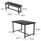 COZONY Set Tavolo da Pranzo per 4 con 2 Panche Imbottite - Set Tavolo da Cucina Rettangolare per Piccoli Spazi, Appartamenti