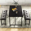 COZONY Dining Table Set for 4 with 2 Upholstered Benches - Rectangular Kitchen Table Set for Small Spaces, Apartment