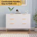 Wood 6 Drawers Dresser for Closet, Hallway, Living Room, Nursery