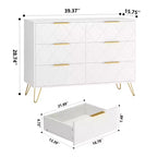 Wood 6 Drawers Dresser for Closet, Hallway, Living Room, Nursery