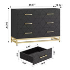 Wood 6 Drawers Dresser for Closet, Hallway, Living Room, Nursery