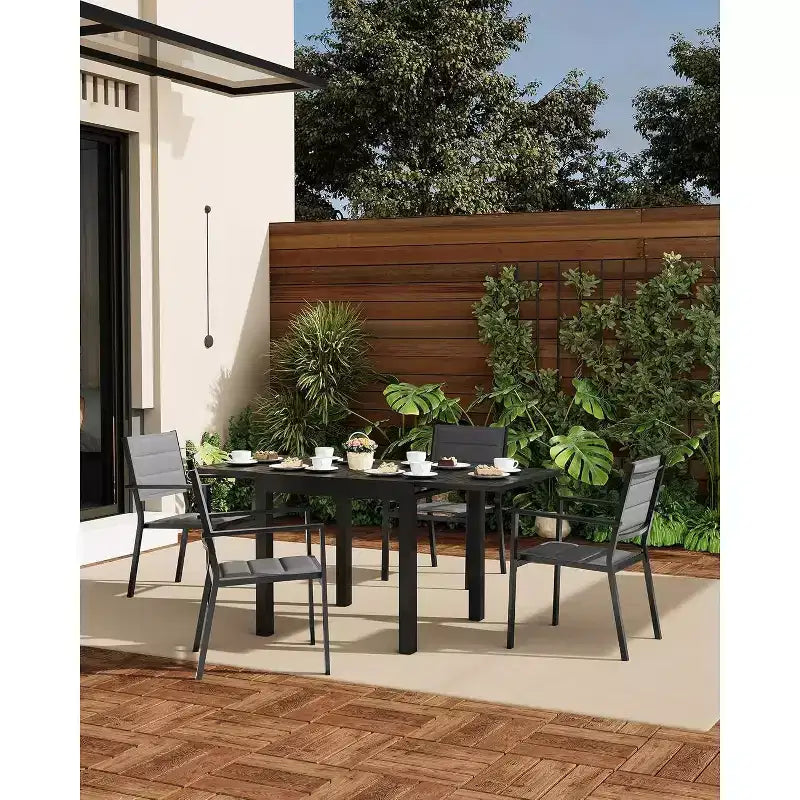 COZONY Set di 2 sedie da esterno impilabili in alluminio, sedute da esterno per tutte le stagioni con tessuto Textilene per ponte, giardino, cortile