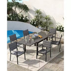 COZONY Set di 2 sedie da esterno impilabili in alluminio, sedute da esterno per tutte le stagioni con tessuto Textilene per ponte, giardino, cortile