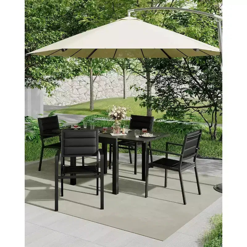 COZONY Set di 2 sedie da esterno impilabili in alluminio, sedute da esterno per tutte le stagioni con tessuto Textilene per ponte, giardino, cortile
