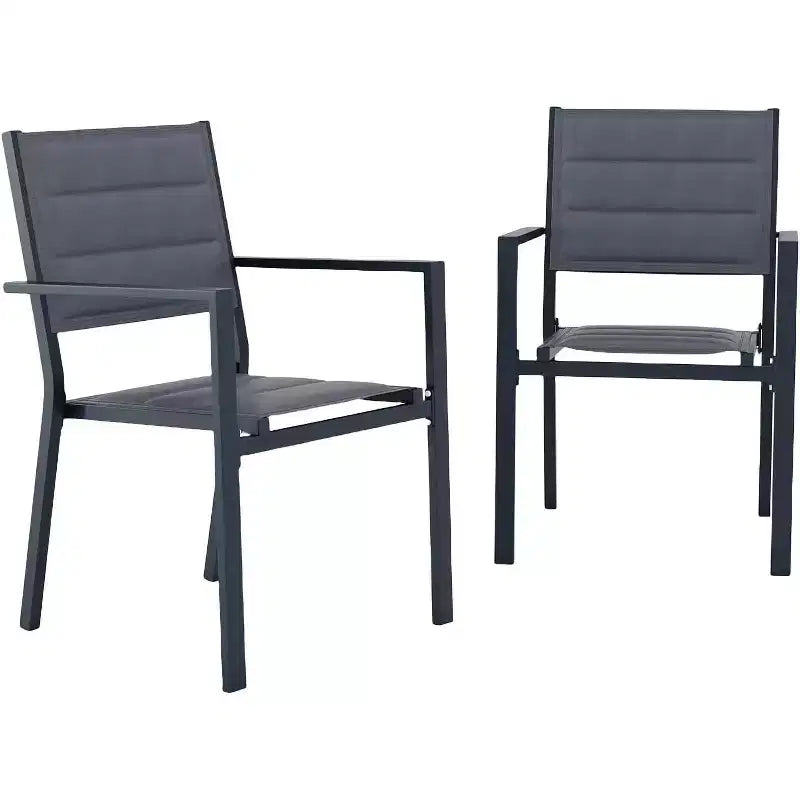 COZONY Set di 2 sedie da esterno impilabili in alluminio, sedute da esterno per tutte le stagioni con tessuto Textilene per ponte, giardino, cortile