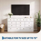 GustoWave Modern Comodino a 12 cassetti, Comò in Legno per Camera da Letto, Cassettiera in Legno per Vestiti, Organizzatore per Soggiorno, Comò Porta TV