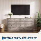 GustoWave Modern Comodino a 12 cassetti, Comò in Legno per Camera da Letto, Cassettiera in Legno per Vestiti, Organizzatore per Soggiorno, Comò Porta TV