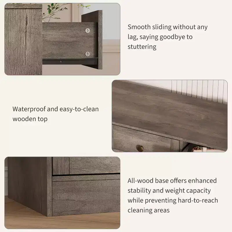 GustoWave Modern Comodino a 12 cassetti, Comò in Legno per Camera da Letto, Cassettiera in Legno per Vestiti, Organizzatore per Soggiorno, Comò Porta TV