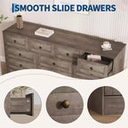 GustoWave Modern Comodino a 12 cassetti, Comò in Legno per Camera da Letto, Cassettiera in Legno per Vestiti, Organizzatore per Soggiorno, Comò Porta TV