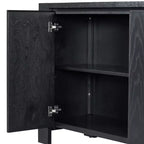 Hostack Mobile credenza a 4 ante con ripiani regolabili per sala da pranzo e cucina, nero