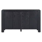 Hostack Mobile credenza a 4 ante con ripiani regolabili per sala da pranzo e cucina, nero