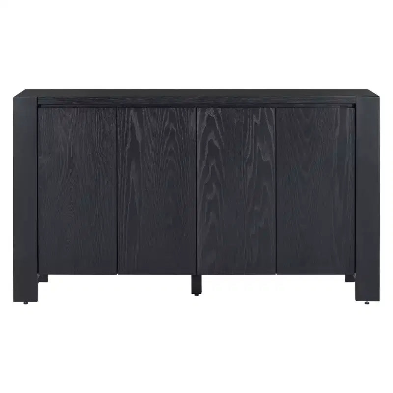 Hostack Mobile credenza a 4 ante con ripiani regolabili per sala da pranzo e cucina, nero