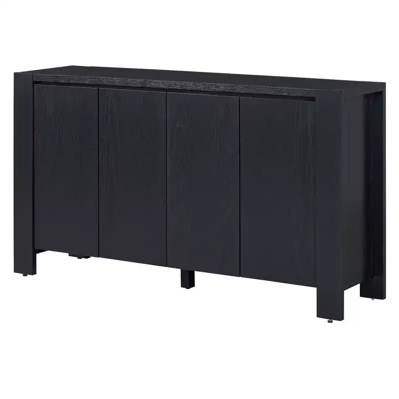 Hostack Mobile credenza a 4 ante con ripiani regolabili per sala da pranzo e cucina, nero